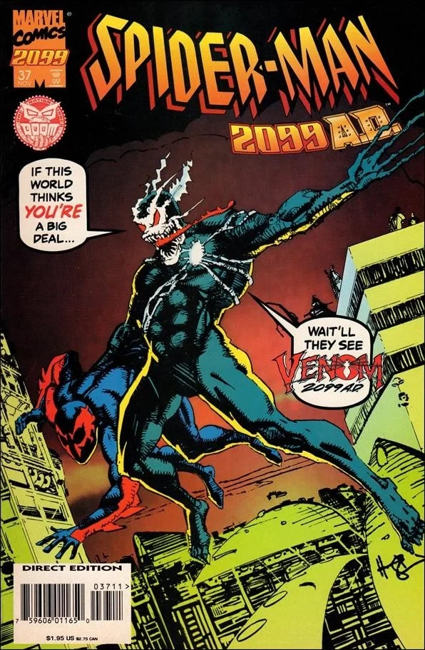 Spider-Man 2099 #37, an Amazing Fantasy #15 homage cover by Howard Chaykin