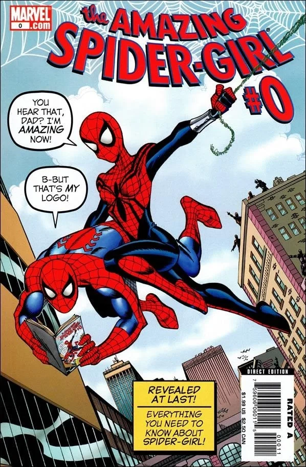 Amazing Spider-Girl #0, an Amazing Fantasy #15 homage cover by Ron Frenz & Sal Buscema
