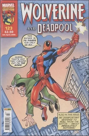 Wolverine and Deadpool (UK) #123, an Amazing Fantasy #15 homage cover by Not confirmed in available sources