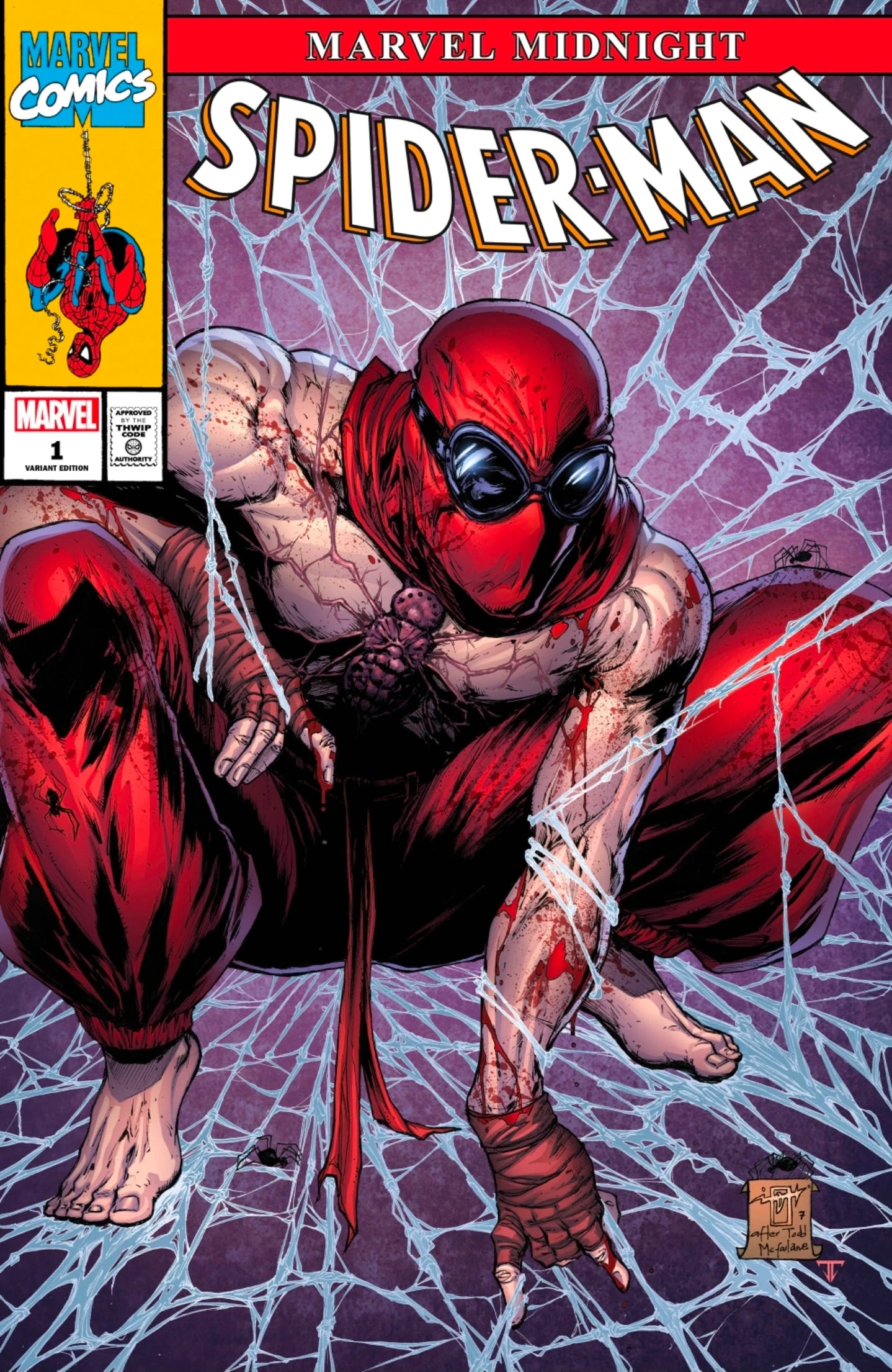 Midnight Spider-Man #1 Jonathan Uribe Spider-Man #1 homage