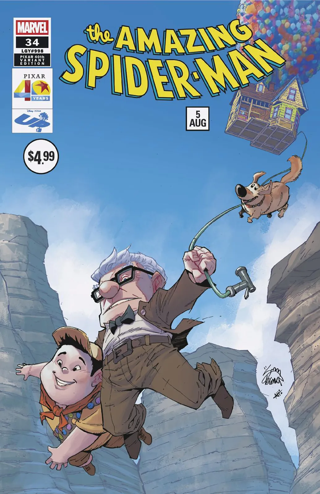 Amazing Spider-Man (2025) #34, Pixar 40th Anniversary variant, artwork by Ryan Stegman