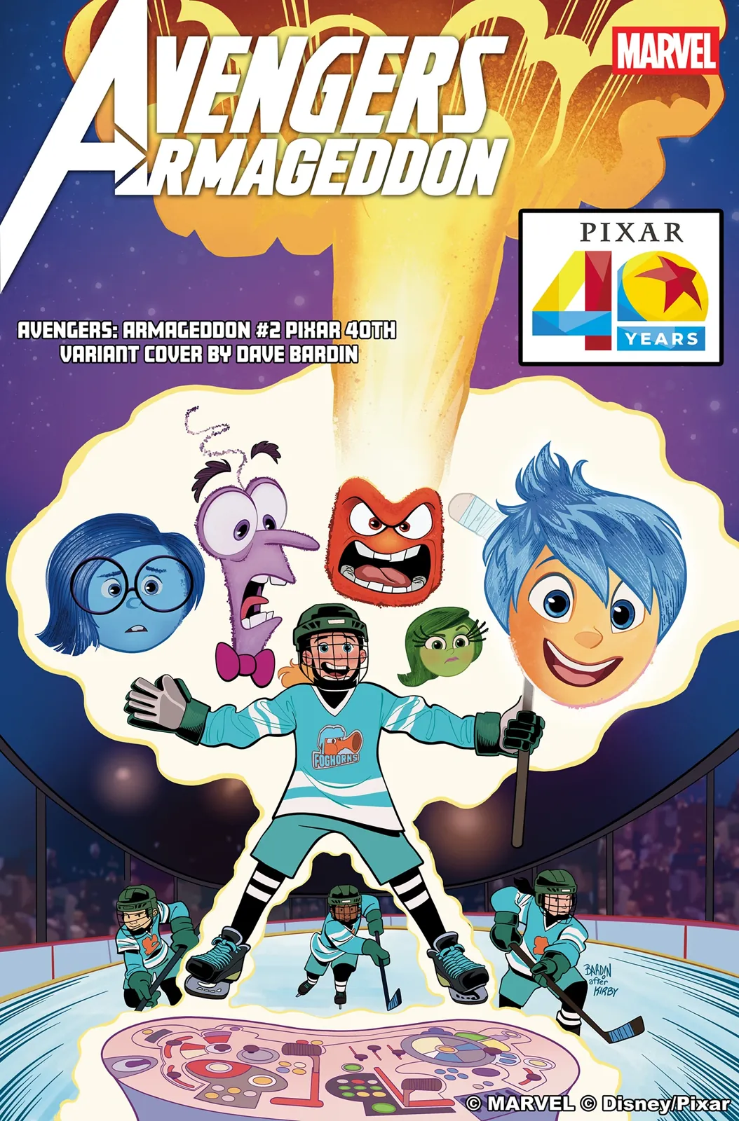 Avengers: Armageddon #2, Pixar 40th Anniversary variant, artwork by Dave Bardin