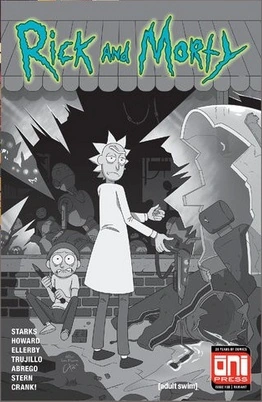 Rick and Morty #38 — Scorpion Comics C. J. Cannon Black & White Homage Variant / Scorpion Comics C. J. Cannon Homage Variant, cover by C. J. Cannon