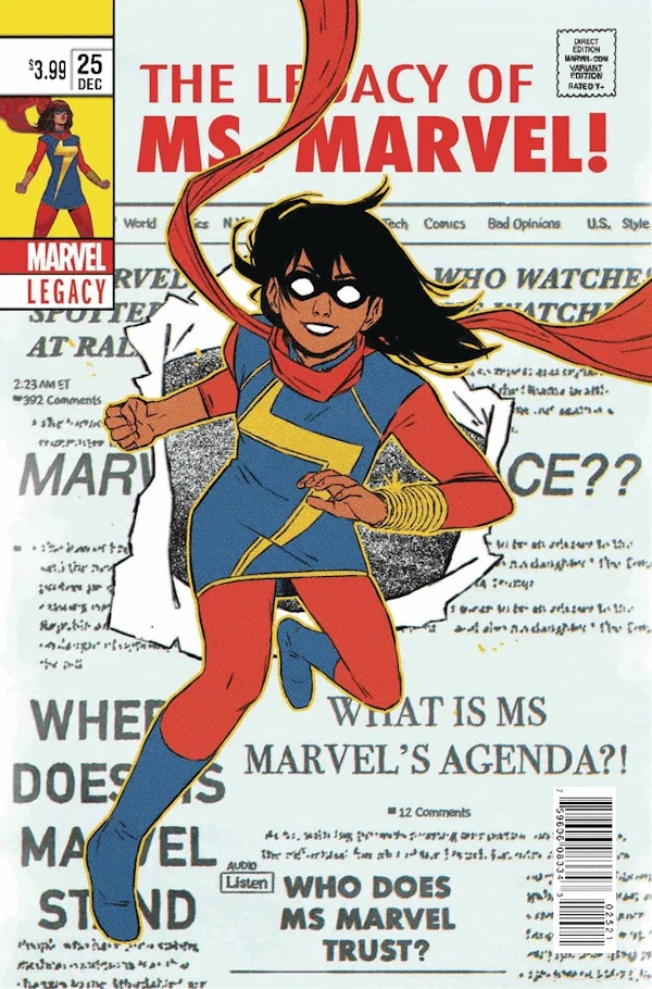 Ms. Marvel #25 — Jake Wyatt Homage Lenticular Variant