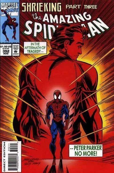 The Amazing Spider-Man #392 — regular cover (direct) + Newsstand edition