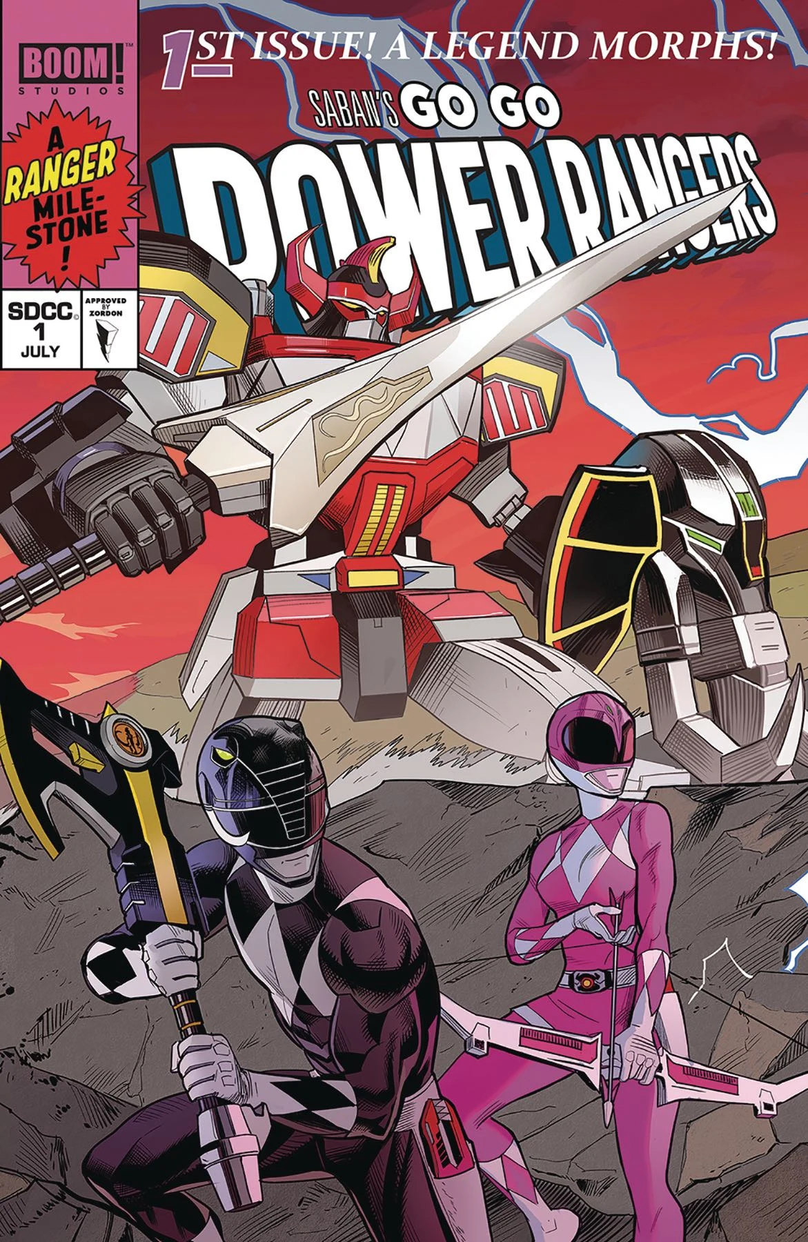 Saban's Go Go Power Rangers #1 — Two connecting variants + gatefold variant, cover by Dan Mora