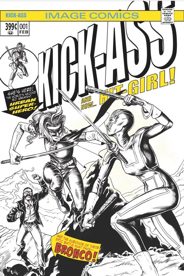 Kick-Ass #1 — Big Time Collectibles Mike Rooth Black & White Variant / Big Time Collectibles Mike Rooth Variant, cover by Mike Rooth