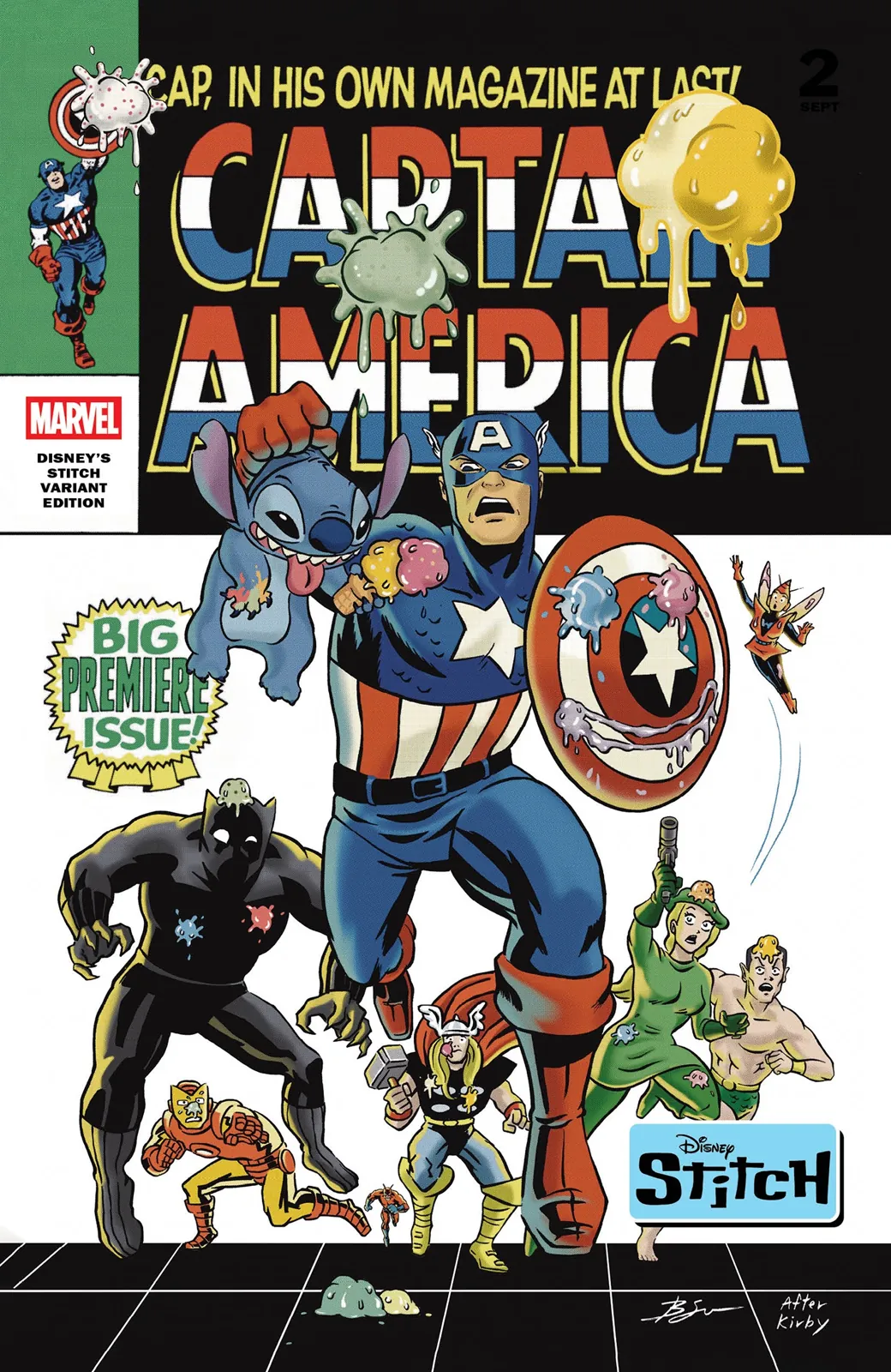 Captain America (2025) #3, Disney Lilo & Stitch Variant, artwork by Ben Su