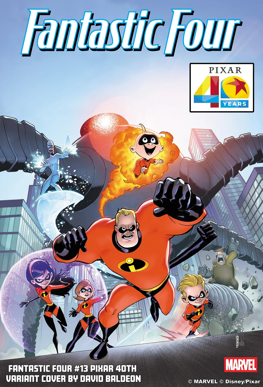 Fantastic Four (2025) #13, Pixar 40th Anniversary variant, artwork by David Baldeón