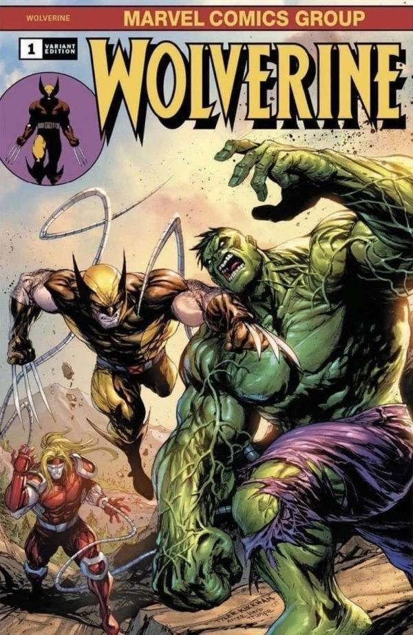 Wolverine #1 — Frankie's Comics / Golden Apple Comics Tyler Kirkham Variant / Frankie's Comics / Golden Apple Comics Tyler Kirkham Virgin Variant, cover by Tyler Kirkham
