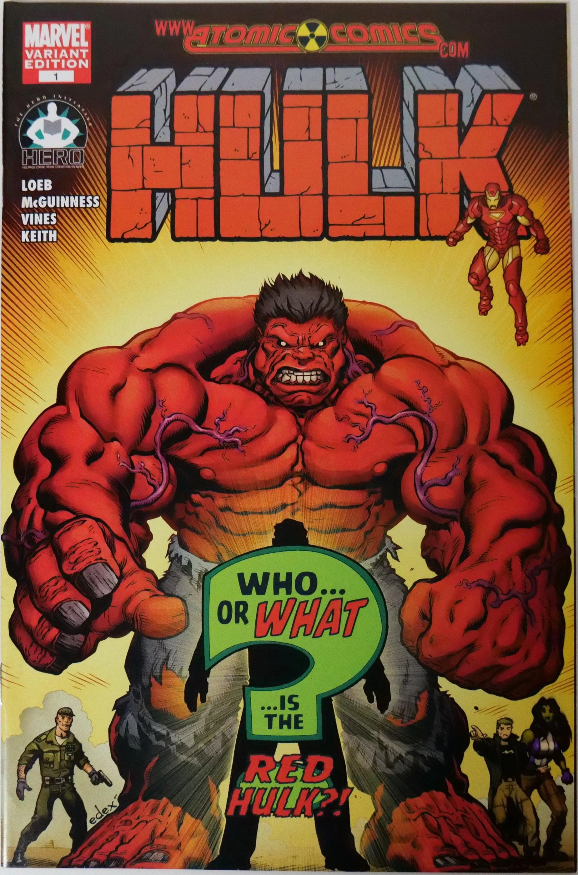 Hulk #1 — 1:50 Ed McGuinness variant / Hero Initiative Atomic Comics exclusive (same artwork), cover by Ed McGuinness; Dexter Vines