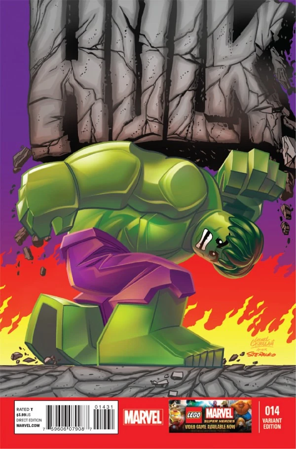 Indestructible Hulk #14 — 1:25 Leonel Castellani LEGO Variant / 1:100 Leonel Castellani LEGO Sketch Variant