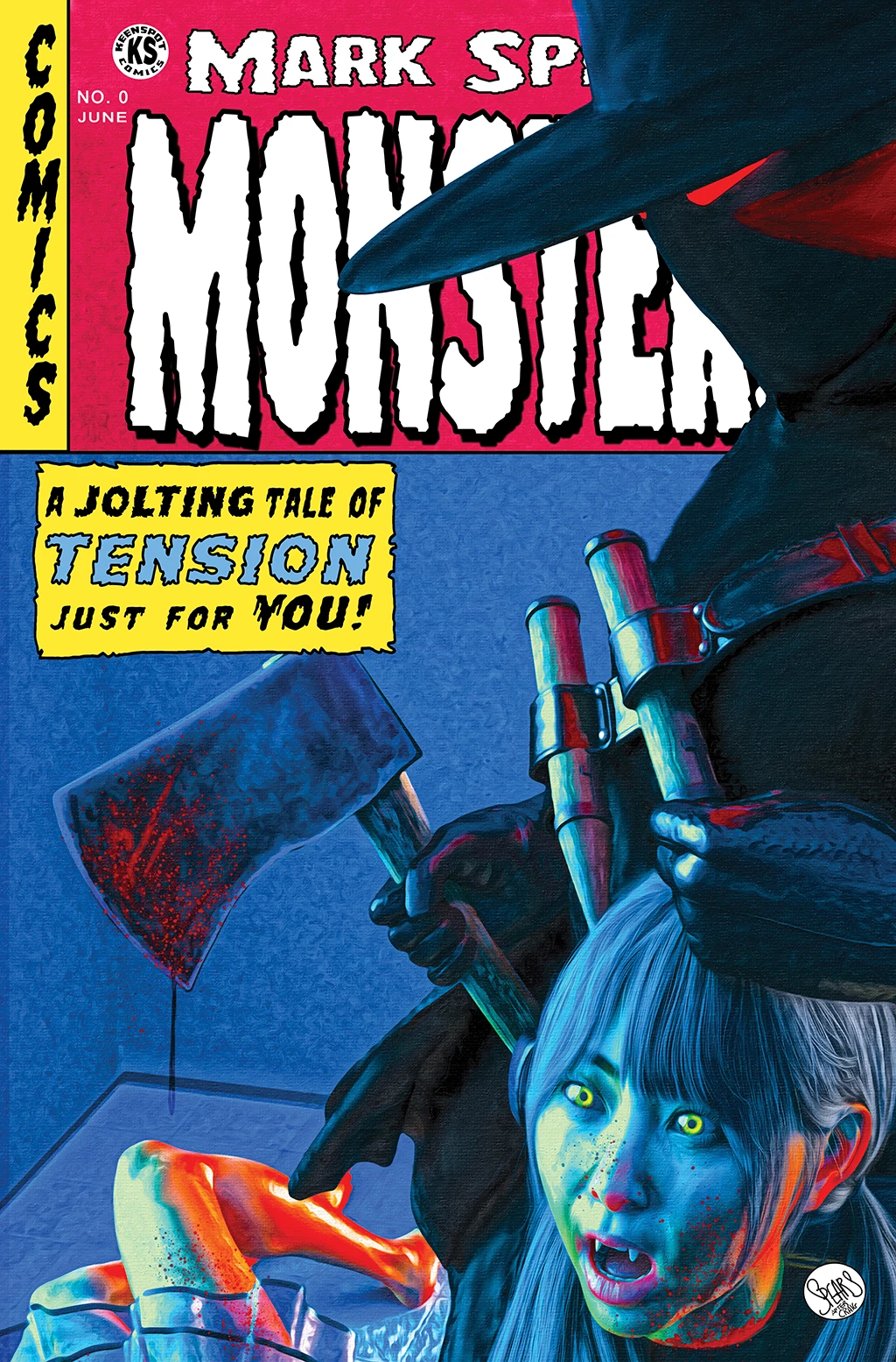 Mark Spears Monsters #0 — Deluxe Edition Cover C — Crime SuspenStories #22 Homage