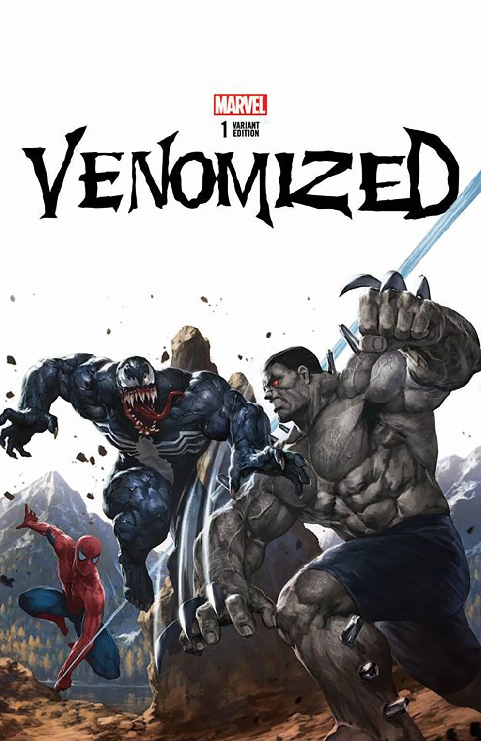 Venomized #1 — Skan Srisuwan Minimal Trade Dress Variant / Skan Srisuwan Variant / Skan Srisuwan Virgin Variant, cover by Skan Srisuwan