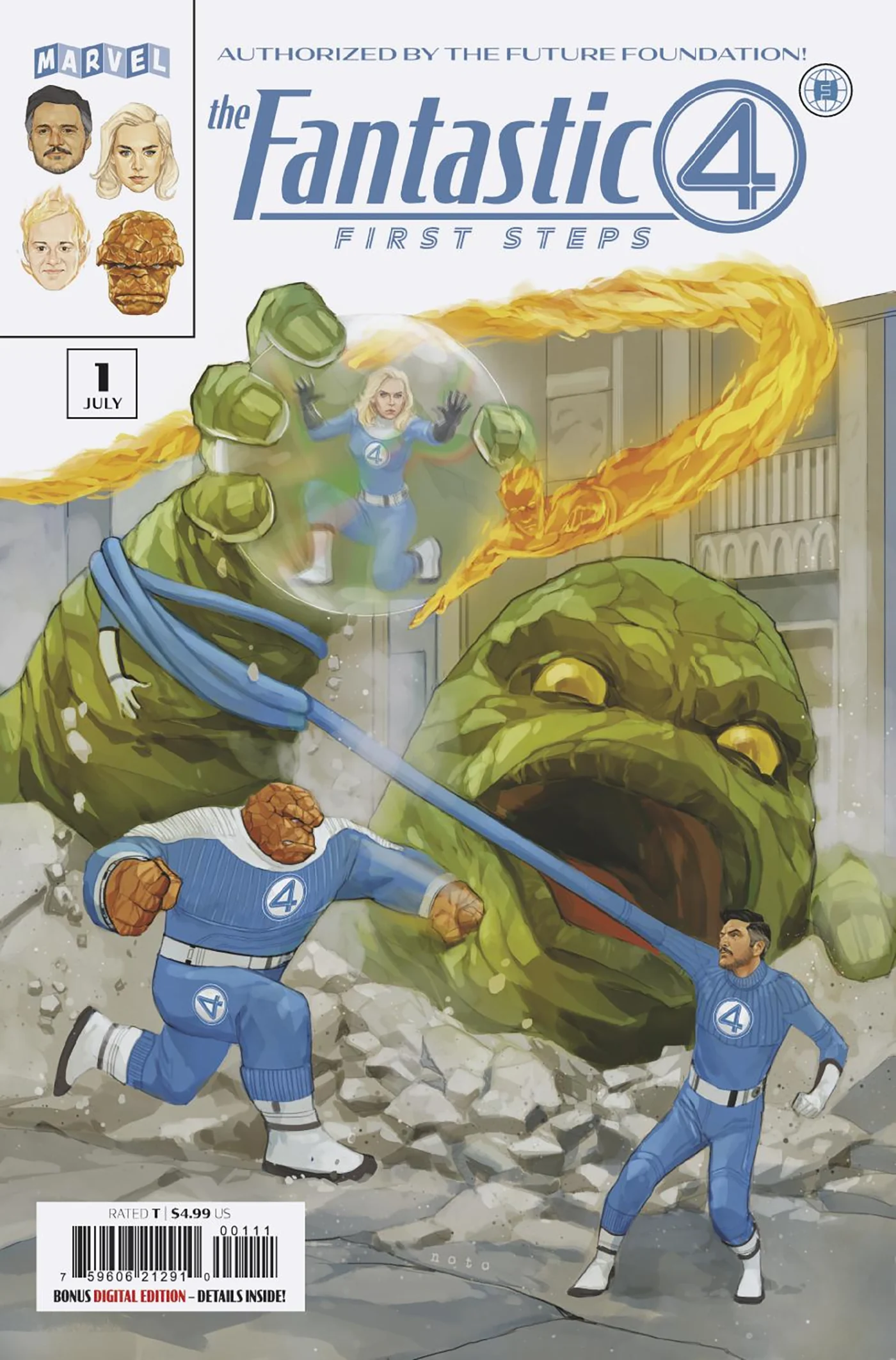 Fantastic Four: First Steps #1 — Cover A (MCU uniforms); Cover B (classic costumes)