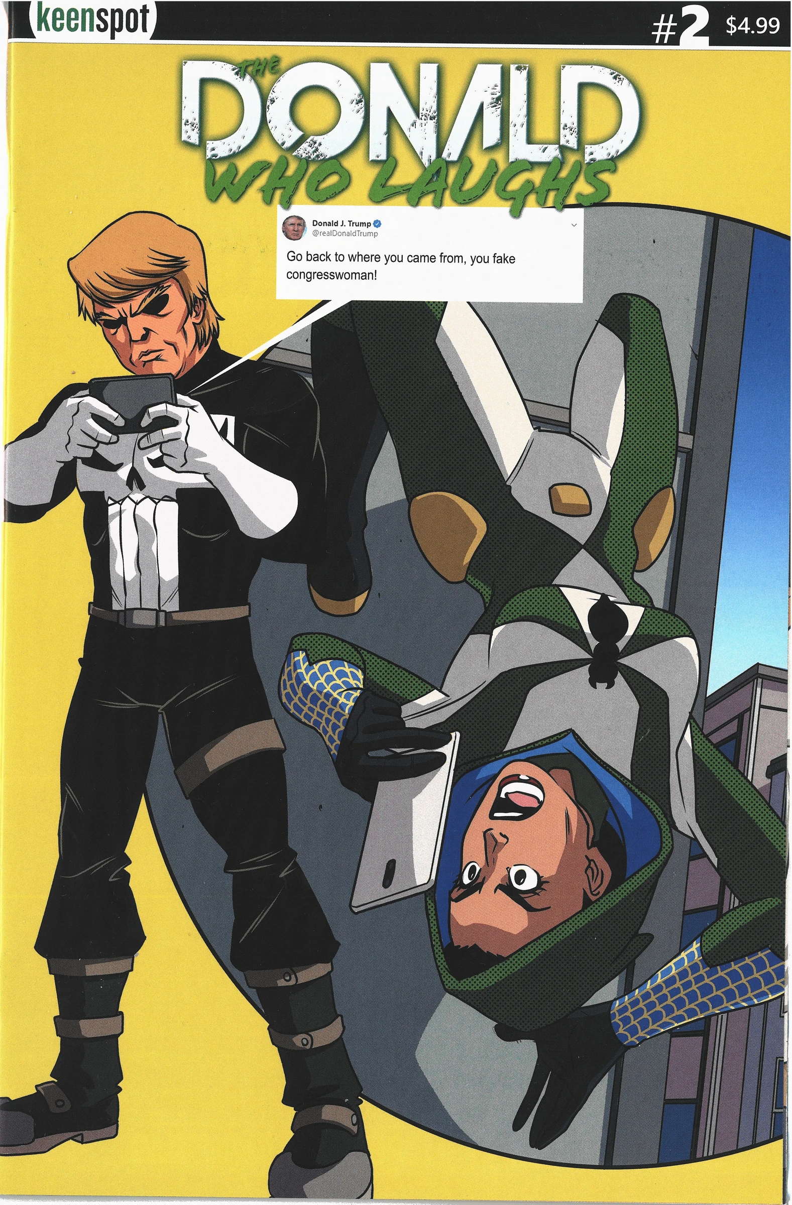 The Donald Who Laughs #2 — Cover C — AOC vs. the TrumPunisher