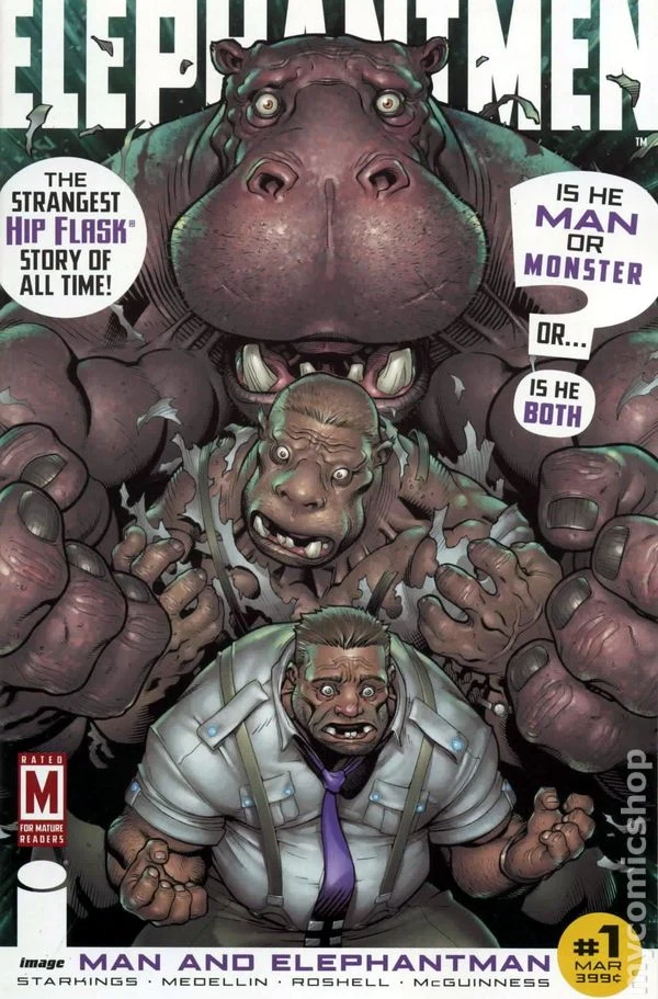 Elephantmen: Man and Elephantman #1 — Man or Monster variant, cover by Ed McGuinness