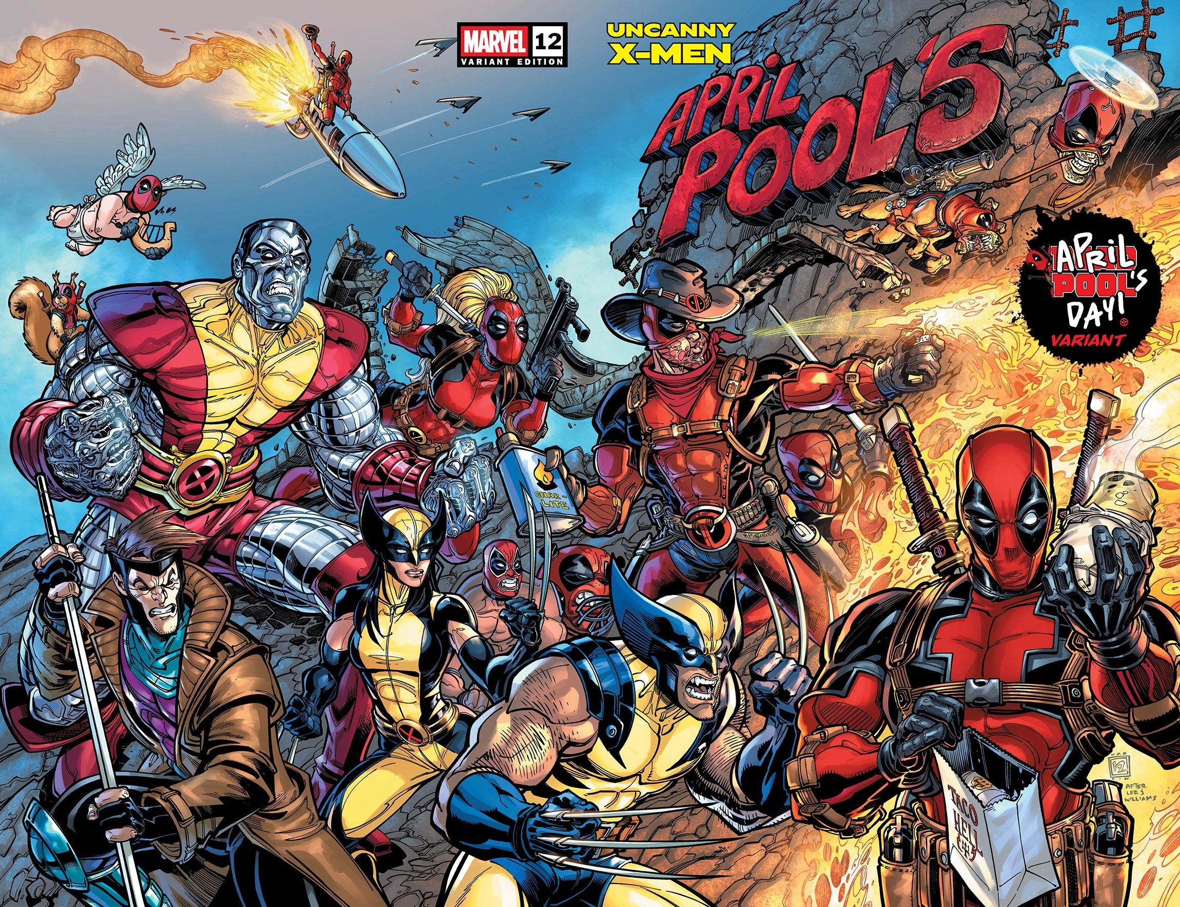 Uncanny X-Men #12 — April Pool’s Day wraparound variant, cover by Chad Hardin