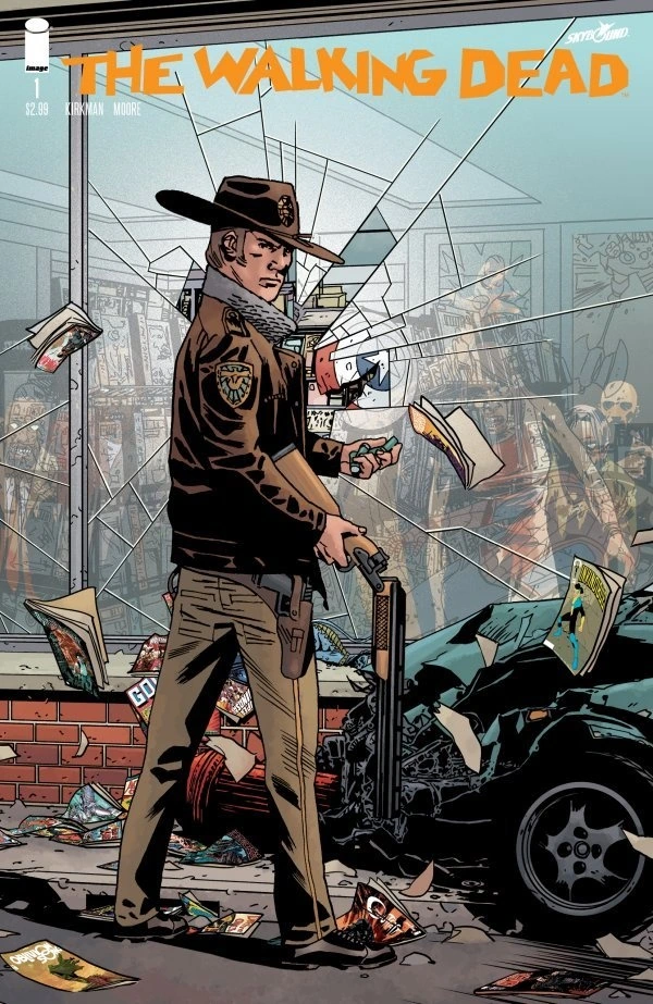 The Walking Dead #1 (15th Anniversary retailer exclusives) — 93 retailer/store exclusive 15th Anniversary variants (Image's own Adlard variant plus ~92 store editions), cover by Charlie Adlard (most); Tony Moore (Bearded Browncoat)