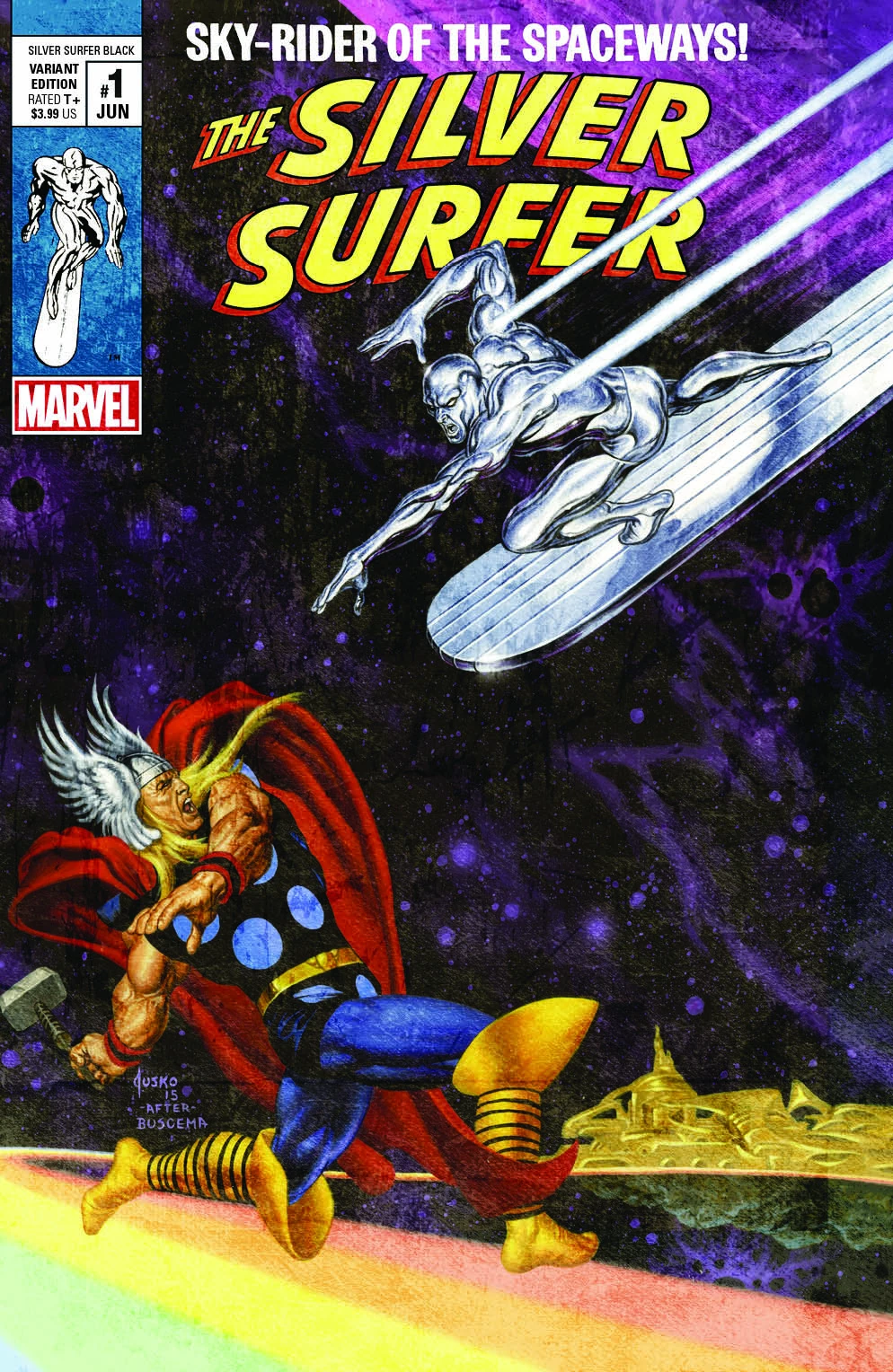 Silver Surfer: Black #1 — Ultimate Comics Joe Jusko Silver Surfer #4 homage (trade / virgin)
