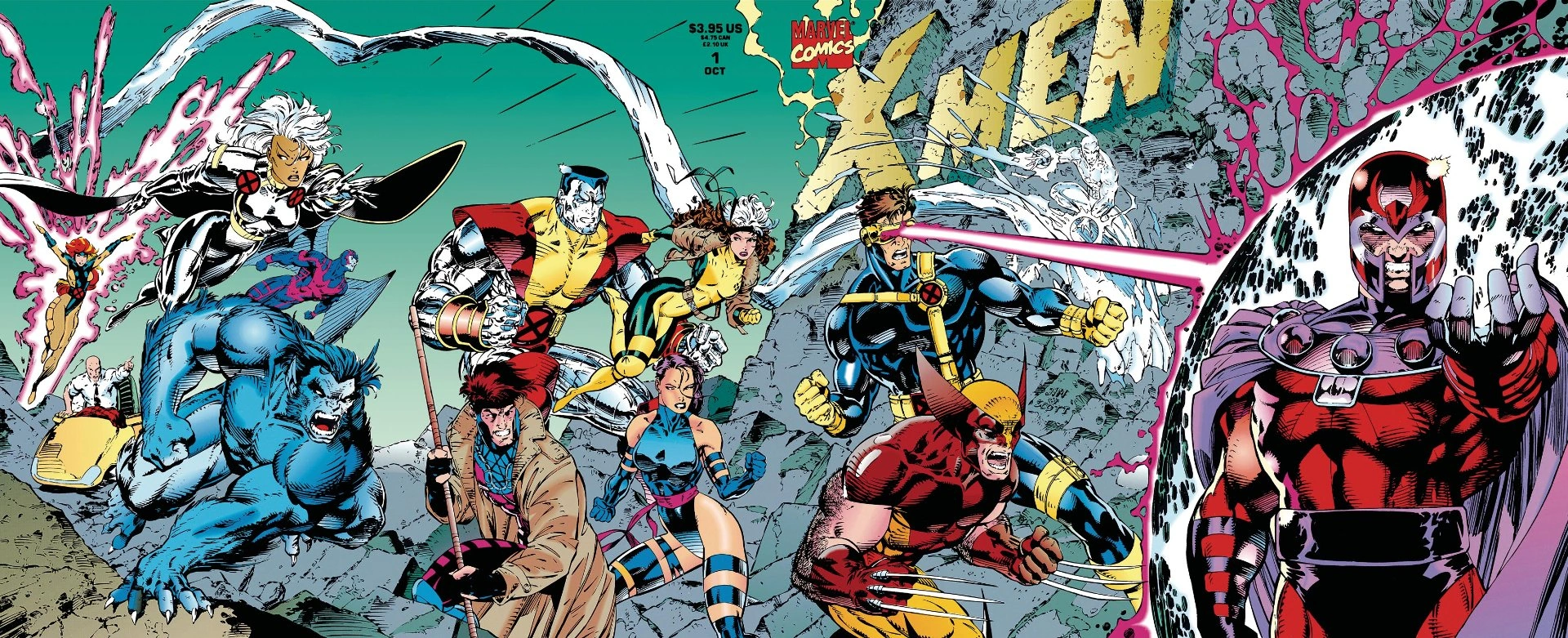 The full X-Men #1 (1991) connecting cover by Jim Lee and Scott Williams