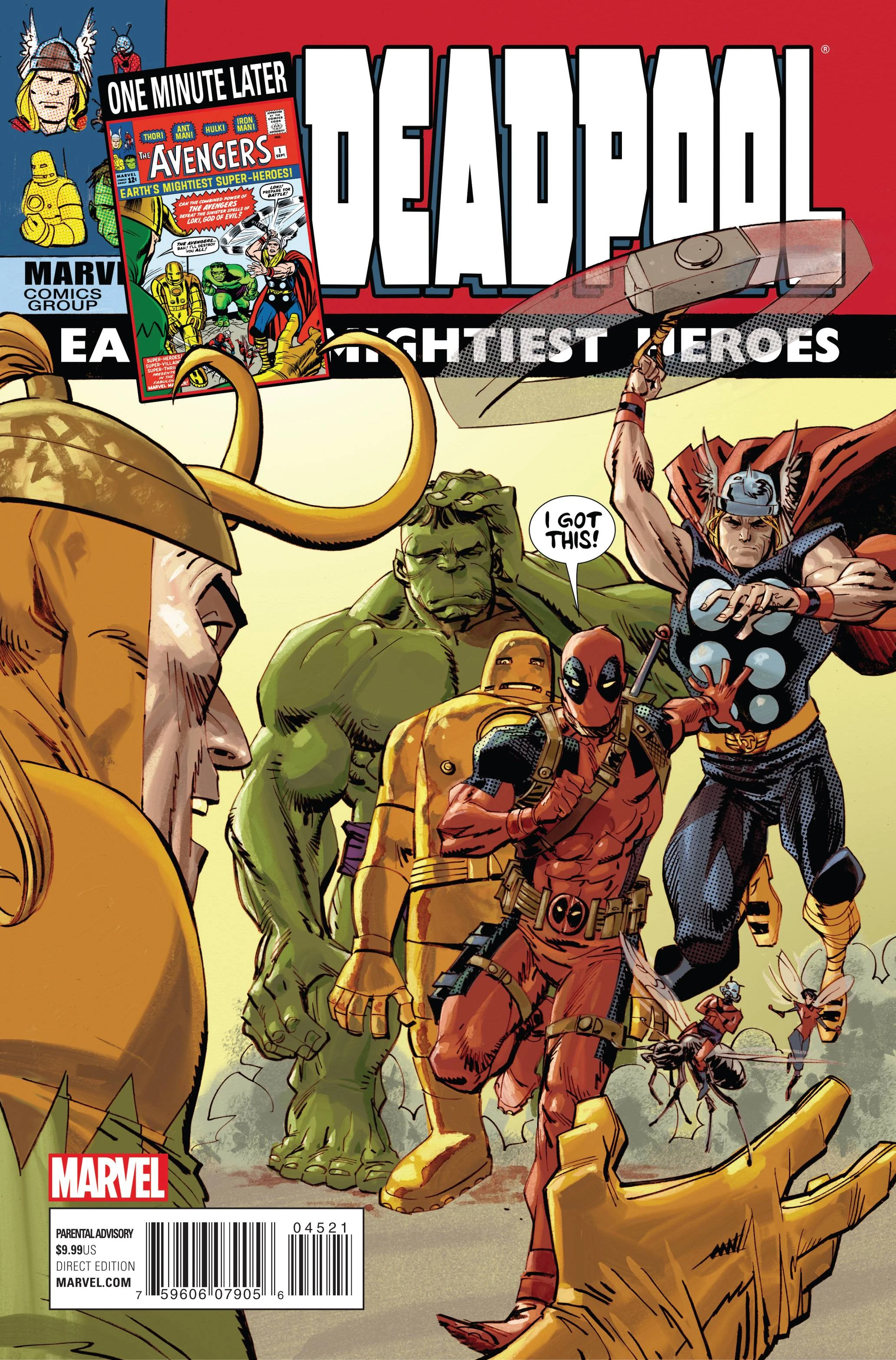 Deadpool #45 — 1:15 Dan Panosian Avengers One Minute Later Variant
