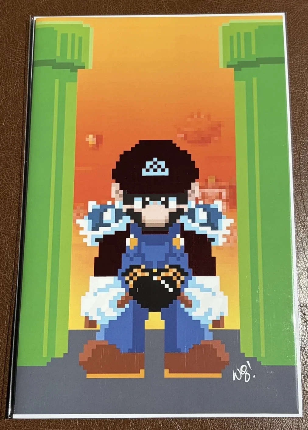 8-Bit Absolute Mario published art-book cover by Matthew Waite, an Absolute Batman #1 homage