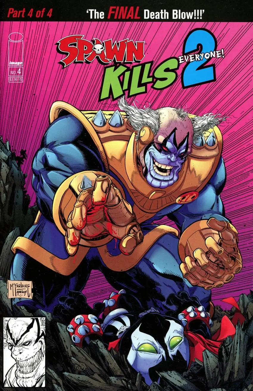 Spawn Kills Everyone Too #4 Cover A color ASM #316 homage featuring Clownos and Baby Spawn