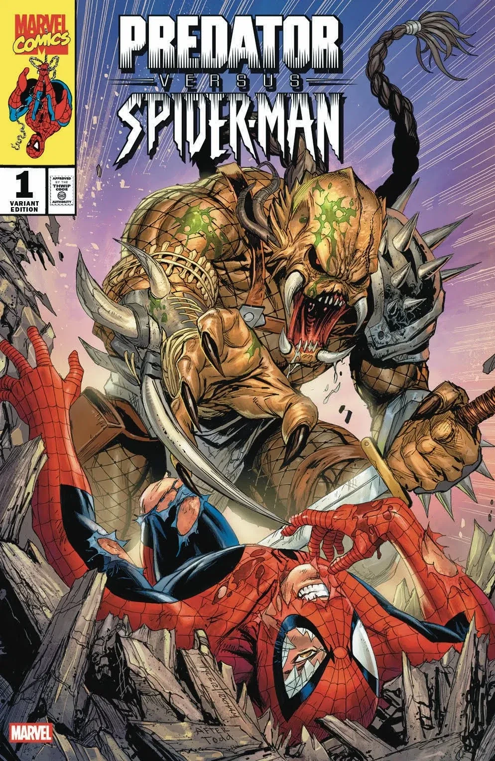 Predator vs. Spider-Man #1 — ASM #316 homage