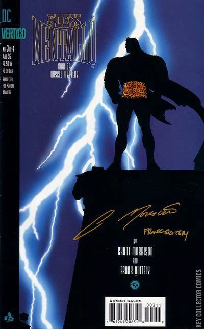 Flex Mentallo #3 cover, a homage to Batman: The Dark Knight Returns #1