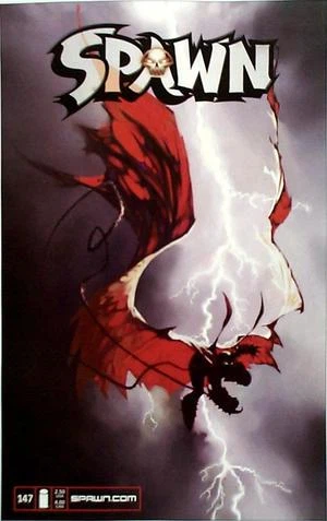 Spawn 147 cover by Greg Capullo, a homage to The Dark Knight Returns 1
