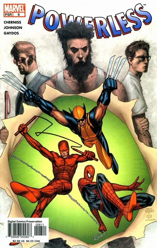 Powerless #6, Standard cover, Giant-Size X-Men #1 homage