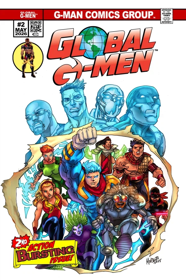 Global G-Men #2, GSXM #1 homage cover, Giant-Size X-Men #1 homage