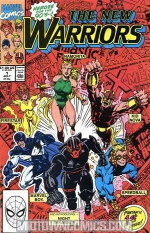 The New Warriors #1, Standard cover, Giant-Size X-Men #1 homage