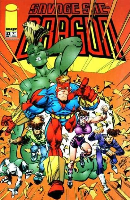 Savage Dragon #53, Standard cover, Giant-Size X-Men #1 homage