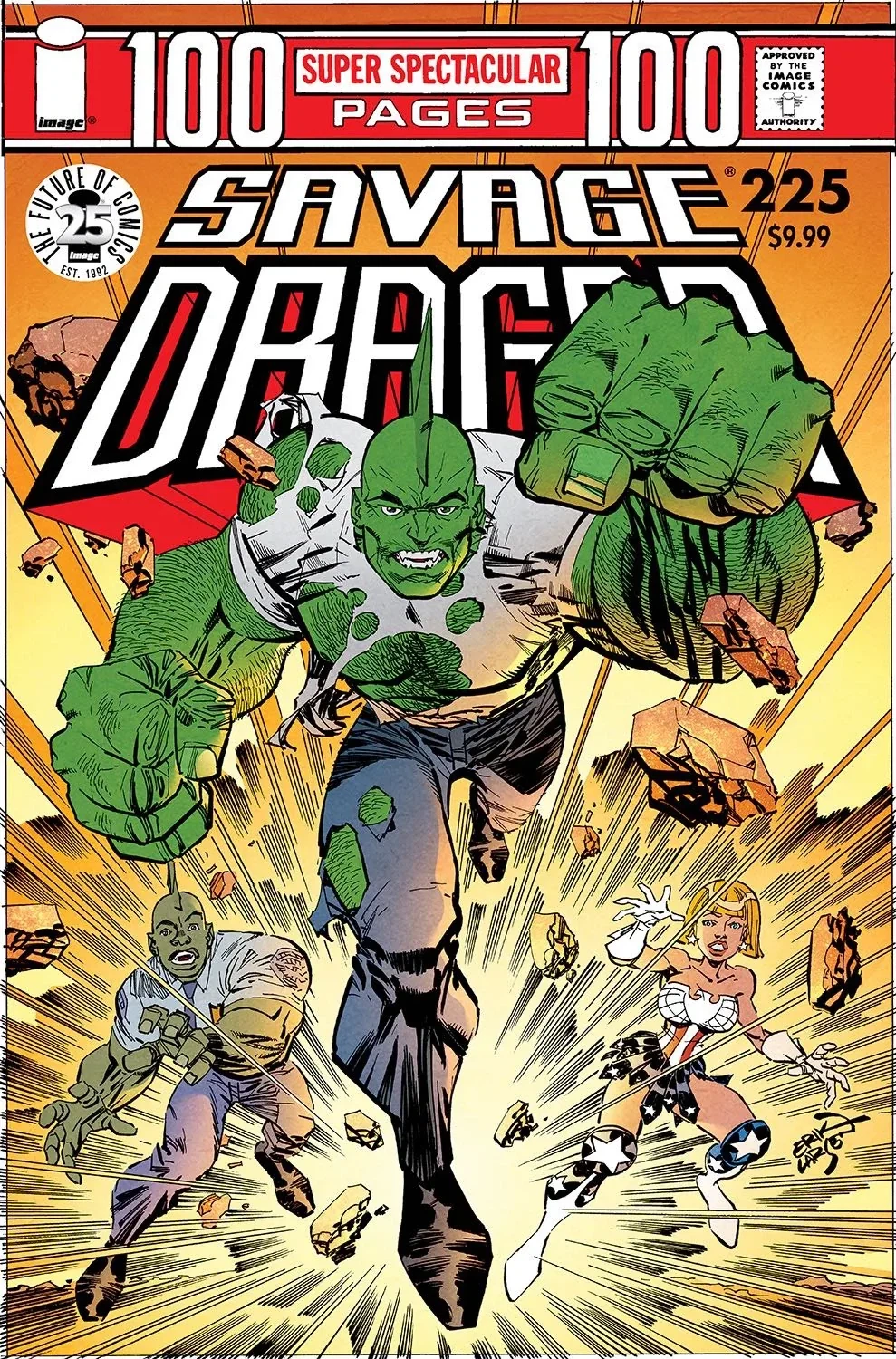 Savage Dragon #225, Cover A, Giant-Size X-Men #1 homage