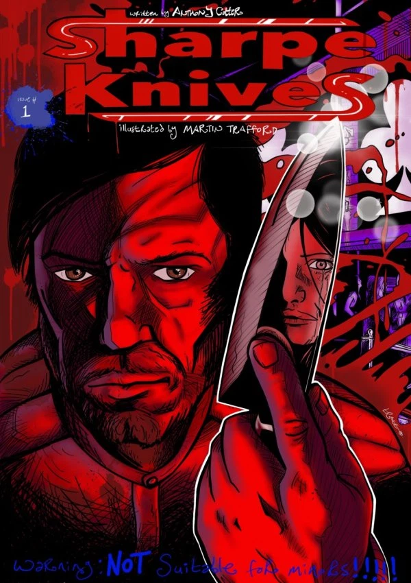 Sharpe Knives #1 cover, an homage to The Incredible Hulk #340