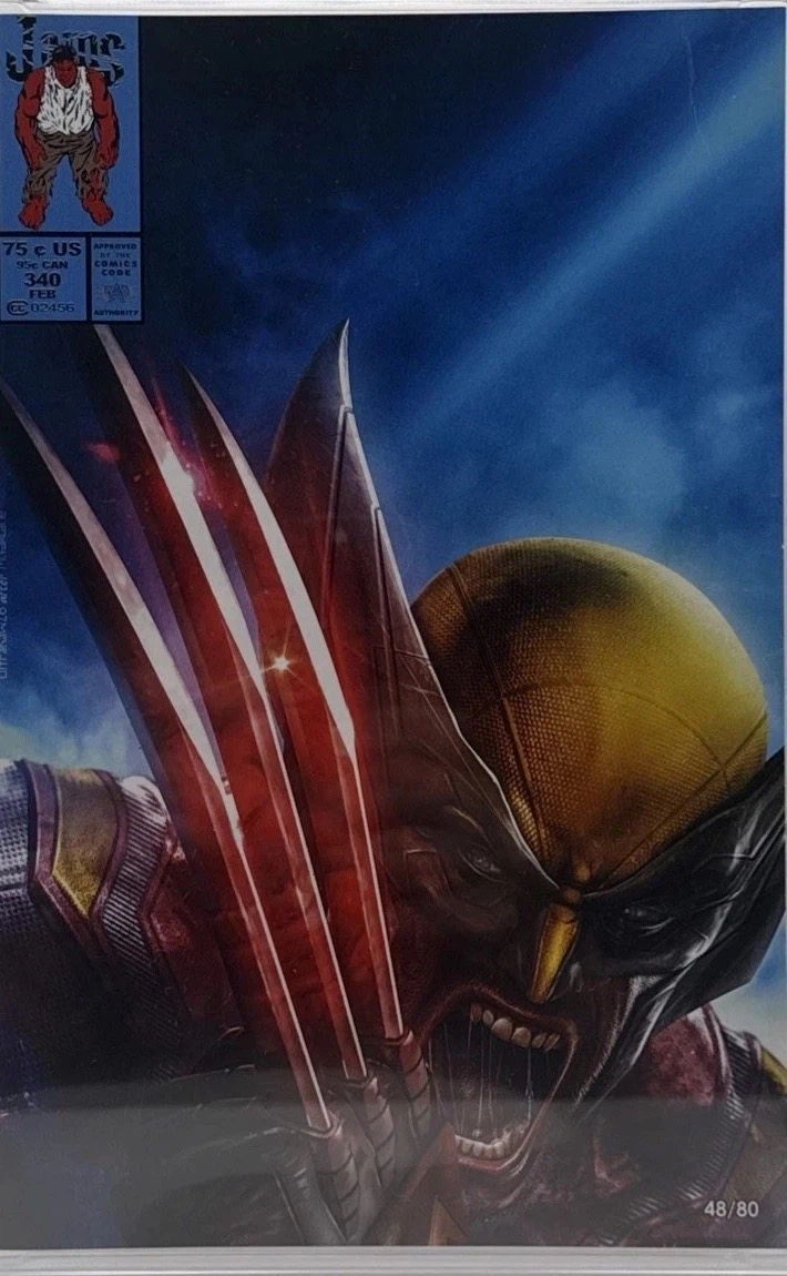 Fame Hugh Jackman JAMS Fortress Edition B foil cover by Yadvender Singh Rana, an Incredible Hulk 340 homage