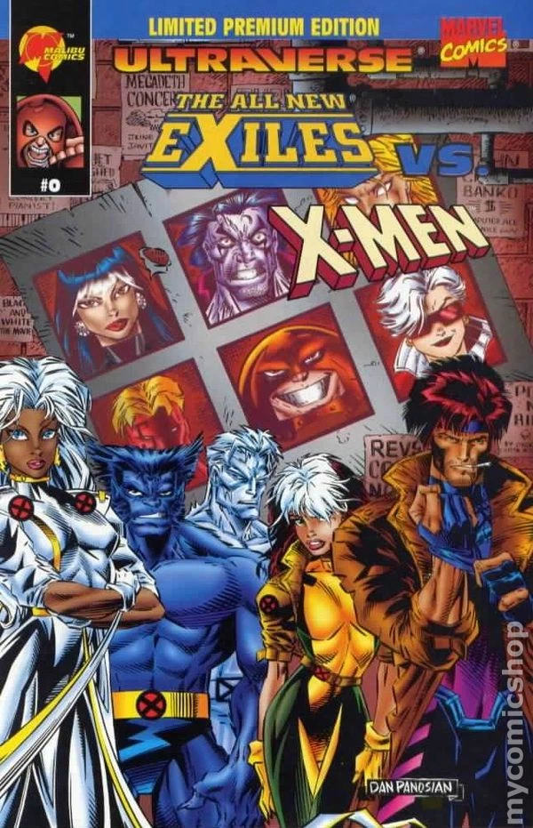 The All New Exiles vs. the X-Men #0 cover, an homage to Uncanny X-Men #141