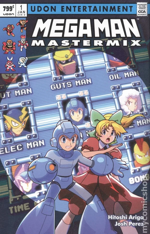 Mega Man Mastermix #1 (Cover D, 1:10 Rob Porter Variant) cover, an homage to Uncanny X-Men #141