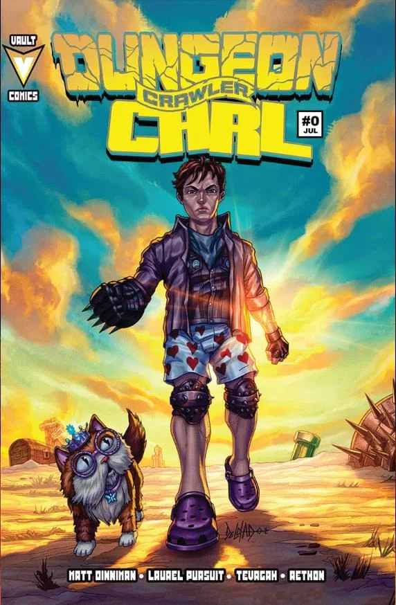 Dungeon Crawler Carl homage to Fallout game imagery, cover by Kevin Delgado