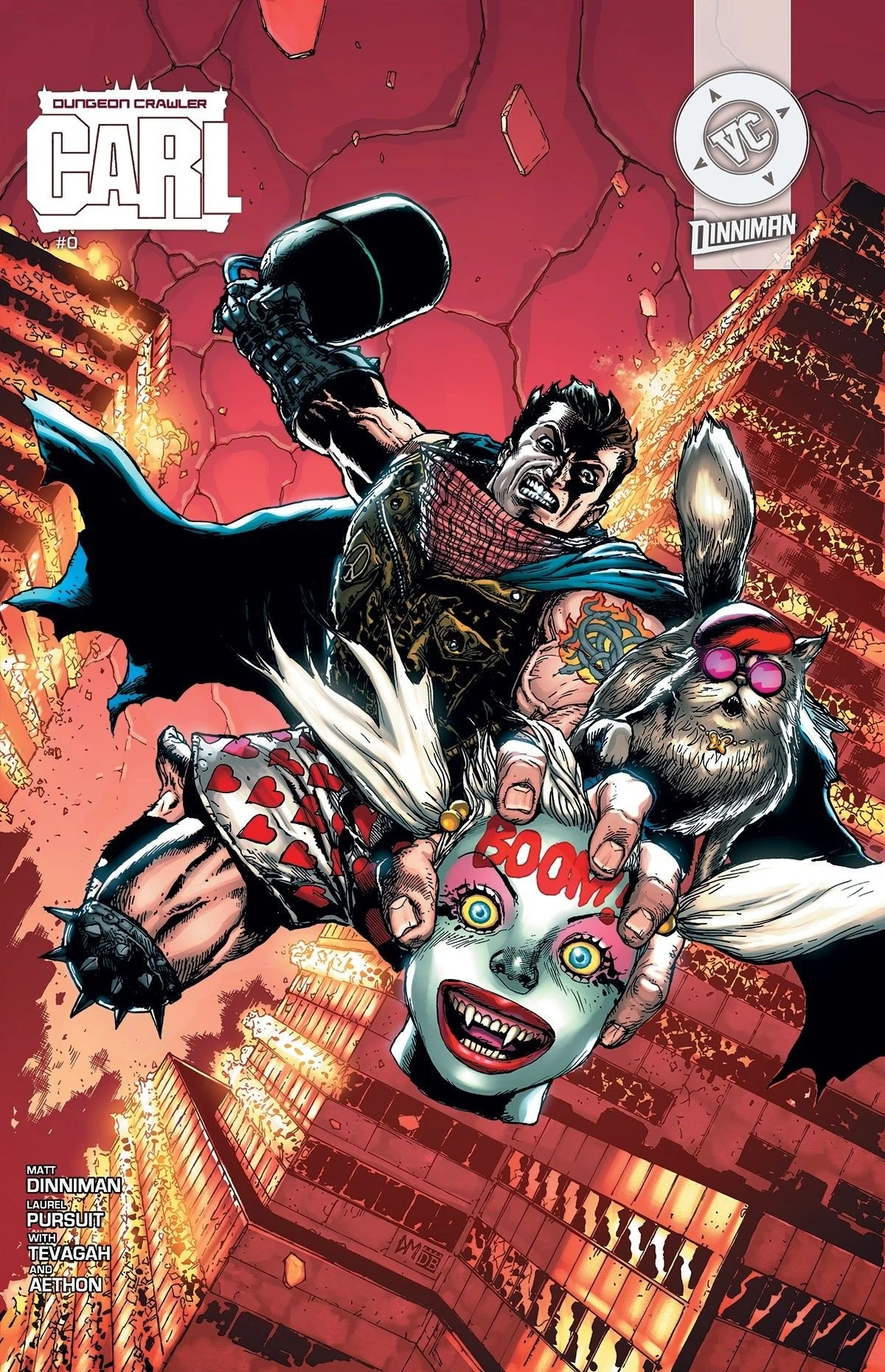 Dungeon Crawler Carl homage to Absolute Batman cover imagery, cover by Doug Mahnke