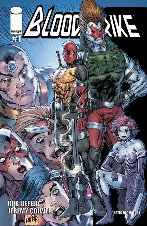 Bloodstrike #1 (2015; Rob Liefeld New Mutants #98 Homage Cover)